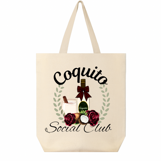 Coquito social club tote bag