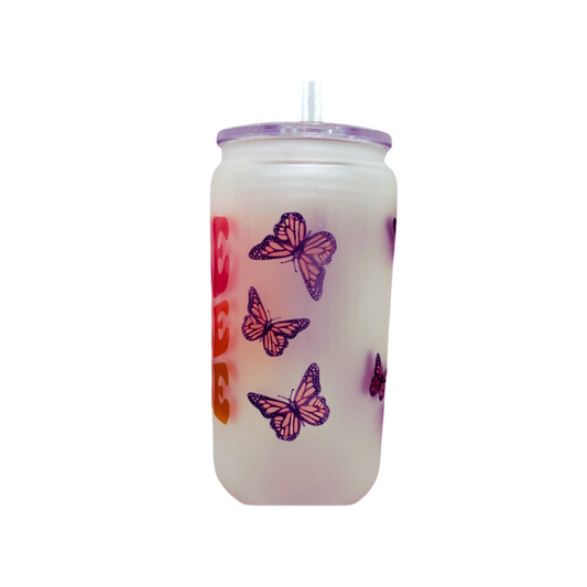 Retro Nurse Frosted Glass Can