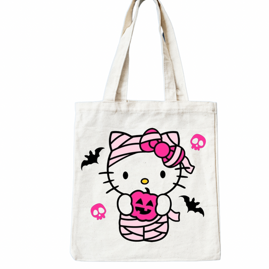 Mummy kitty tote bag