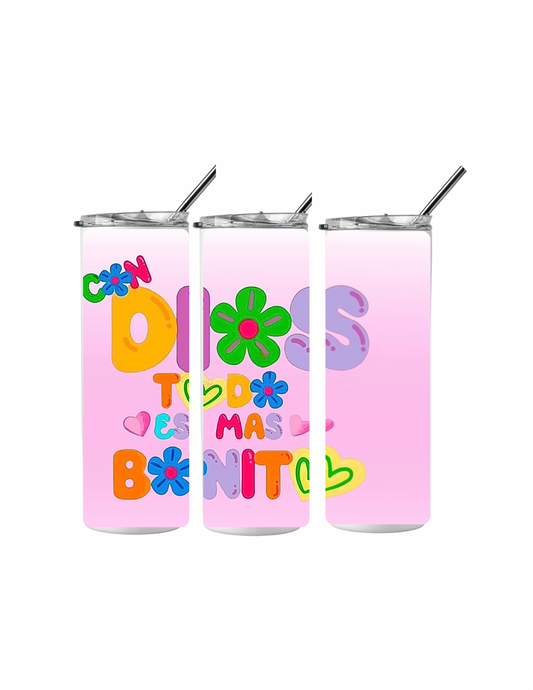 Con dios todo es mas bonito tumbler