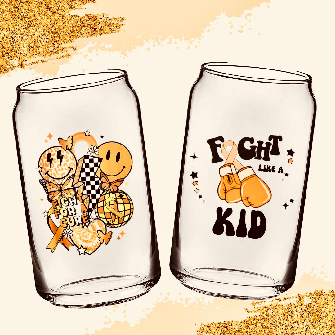 Childhood cancer Awareness Glass