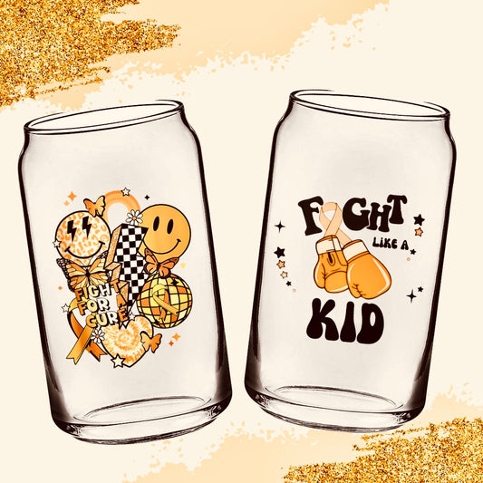 Childhood cancer Awareness Glass