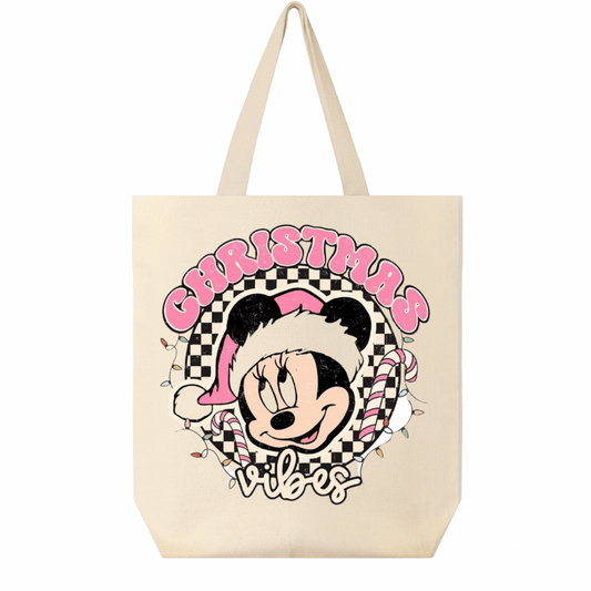 Christmas vibes mouse tote bag