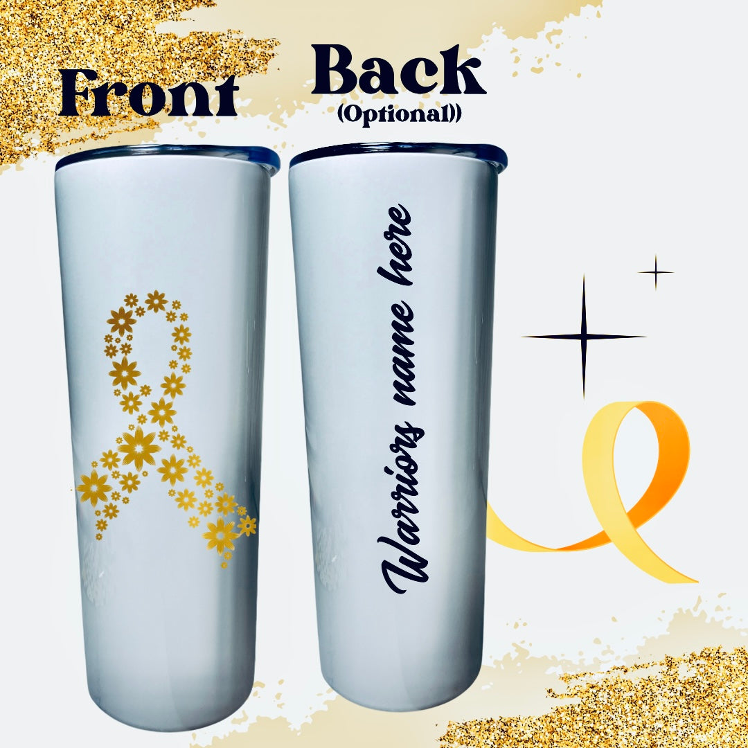 Flower personalized warrior tumbler