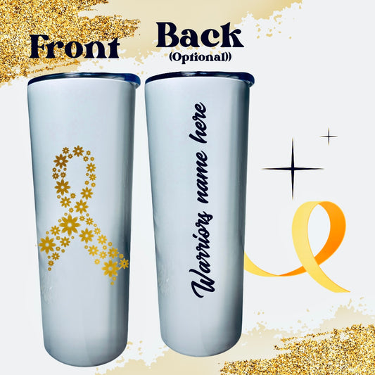 Flower personalized warrior tumbler