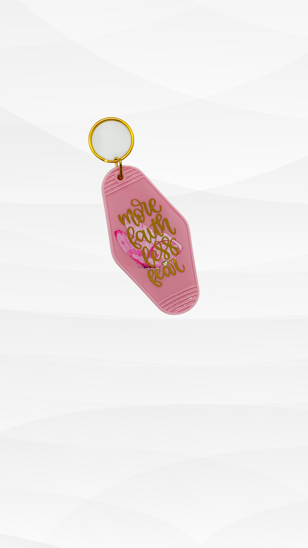 More Faith, Less fear Motel Keychain