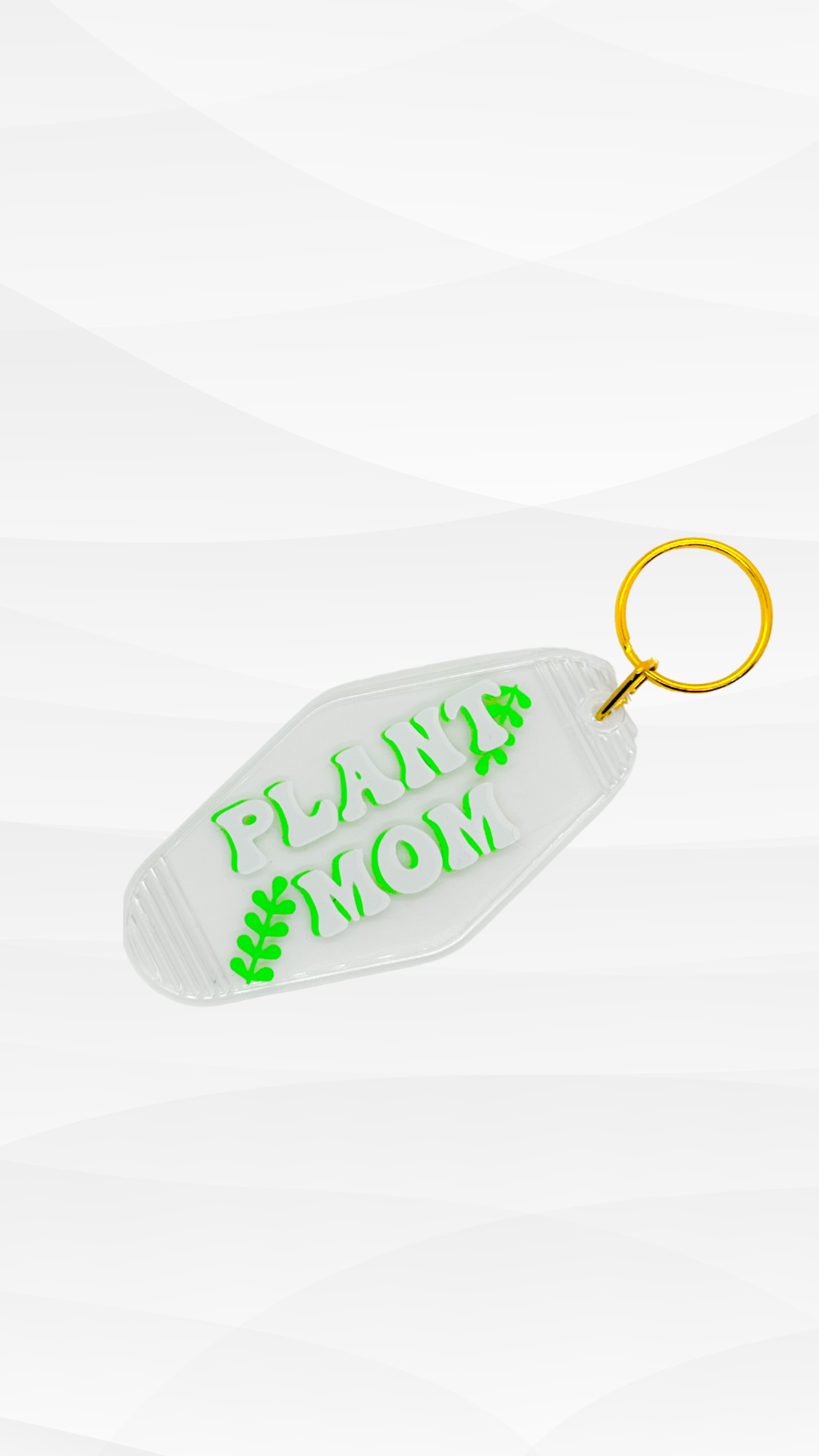 Plant Mom Motel Keychain