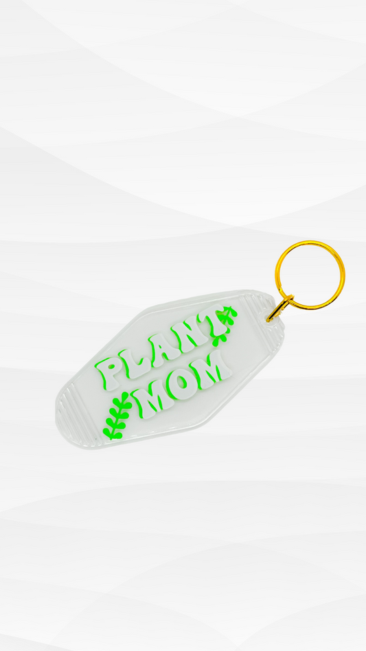 Plant Mom Motel Keychain